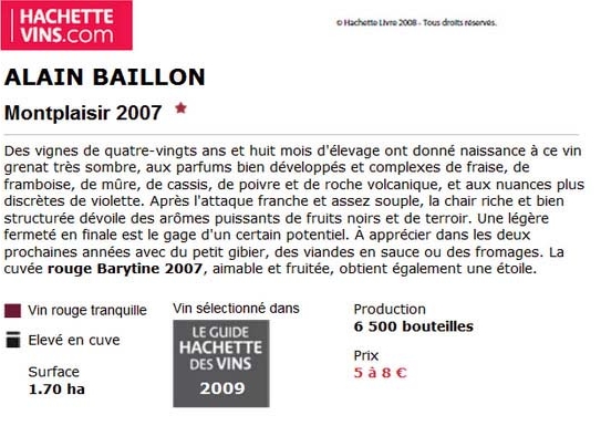 Guide Hachette Alain Baillon 2009