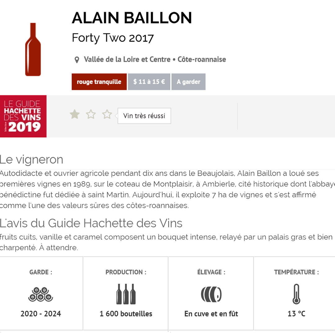 Guide Hachette 2019 Alain Baillon